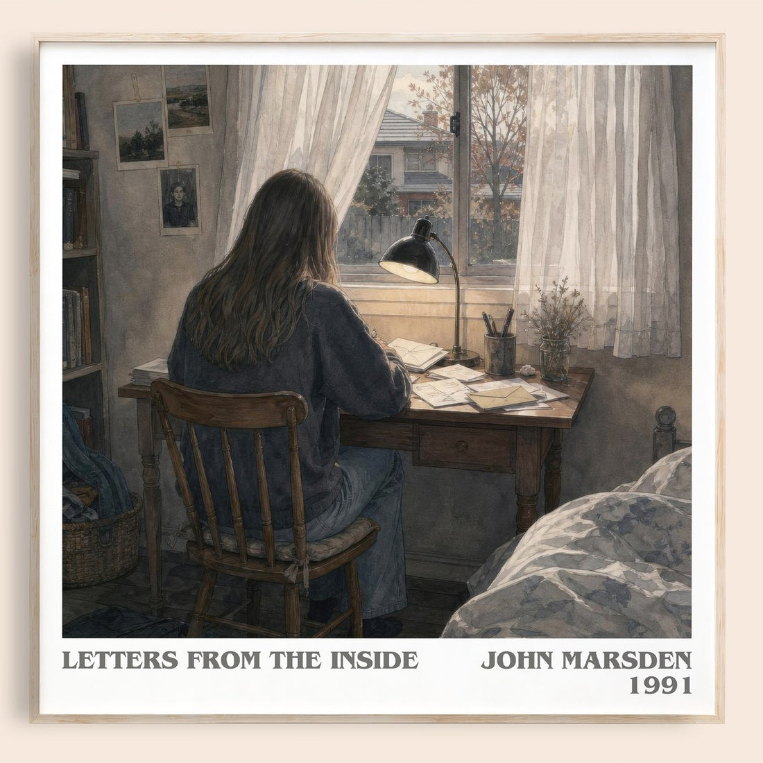 Letters from the inside literary book poster by John Marsden – framed literary art print