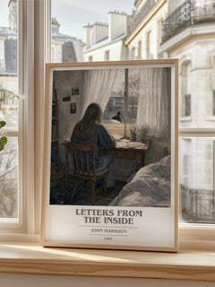 Letters from the inside book cover poster colour and style options – John Marsden book art