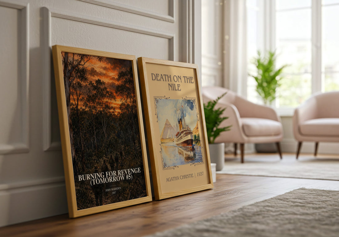 Burning for revenge (Tomorrow #5) watercolour print framed by window – literary home decor