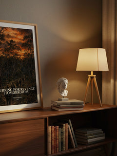 Burning for revenge (Tomorrow #5) watercolour print on bookshelf – John Marsden fan gift