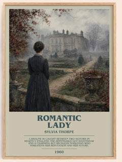 Romantic Lady bookish book poster by Sylvia Thorpe – framed literary art print