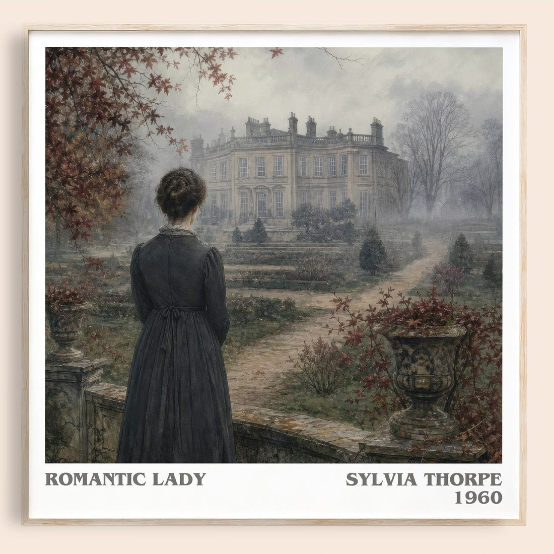 Romantic Lady literary book poster by Sylvia Thorpe – framed literary art print