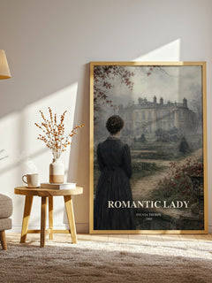Romantic Lady watercolour print in frame leaning in hallway – romance wall art