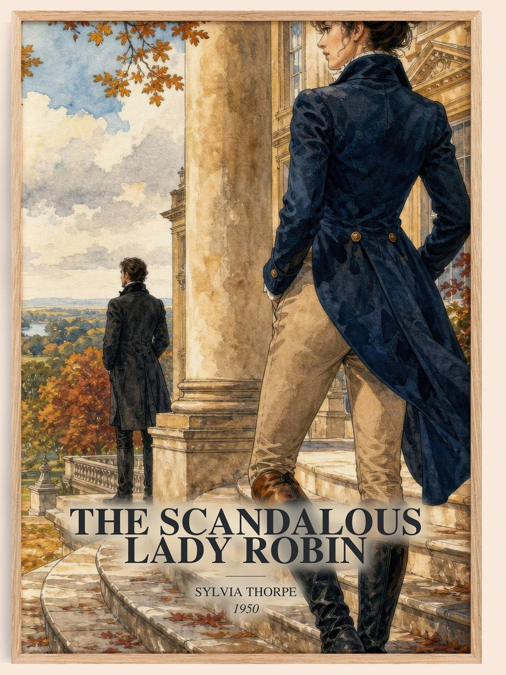 The Scandalous Lady Robin watercolour book poster by Sylvia Thorpe – framed literary art print