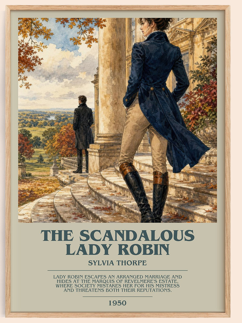 The Scandalous Lady Robin bookish book poster by Sylvia Thorpe – framed literary art print