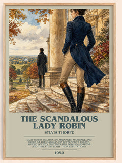 The Scandalous Lady Robin bookish book poster by Sylvia Thorpe – framed literary art print