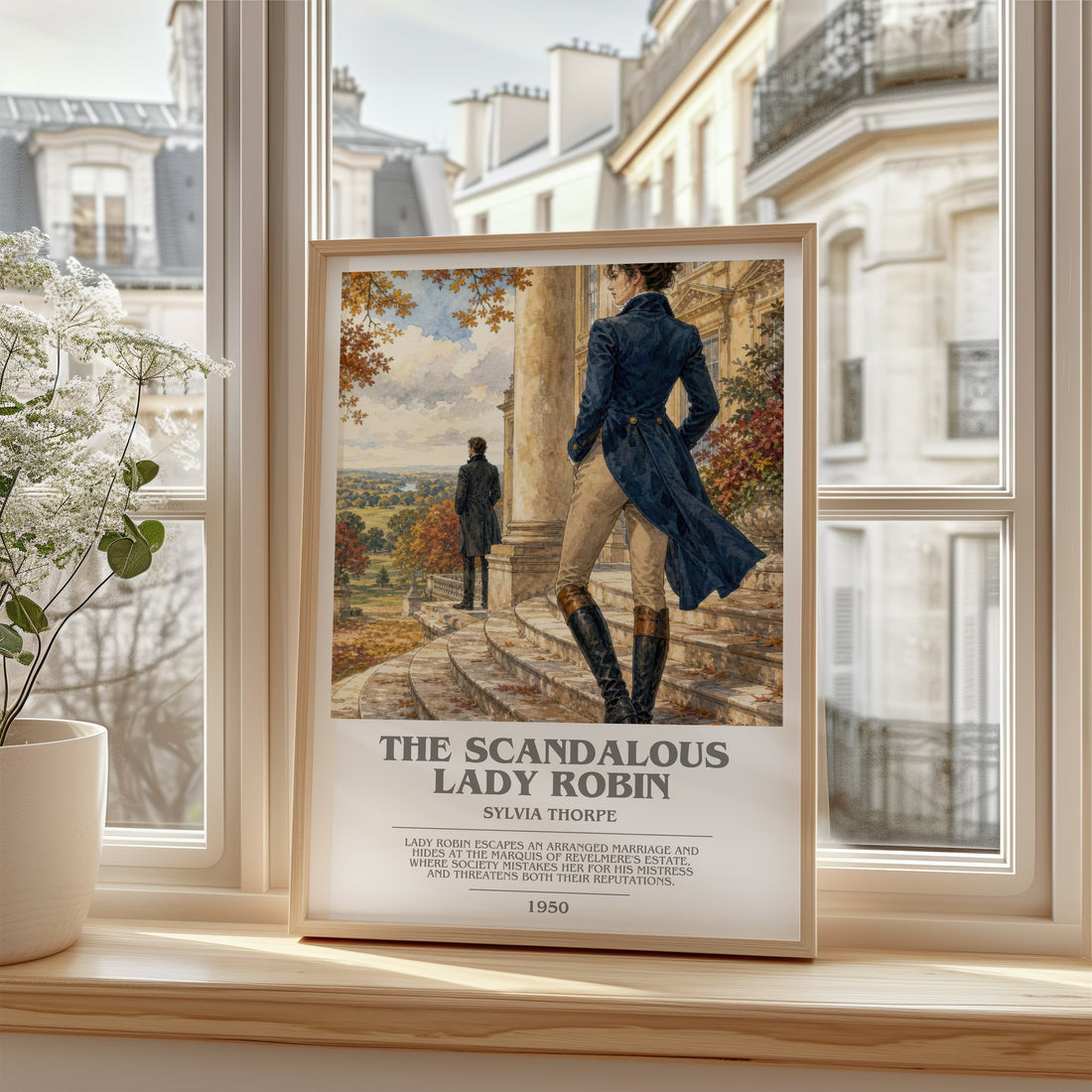 The Scandalous Lady Robin bookish poster colour and style options – Sylvia Thorpe book art