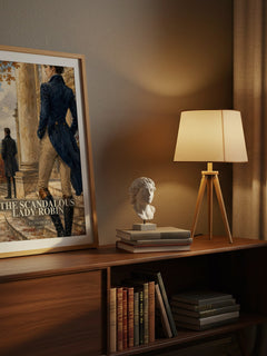The Scandalous Lady Robin watercolour print on bookshelf – Sylvia Thorpe fan gift