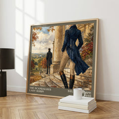 The Scandalous Lady Robin literary print framed by window – literary home decor