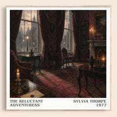 The Reluctant Adventuress literary book poster by Sylvia Thorpe – framed literary art print