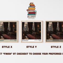 The Reluctant Adventuress literary print in frame leaning in hallway – historical fiction wall art