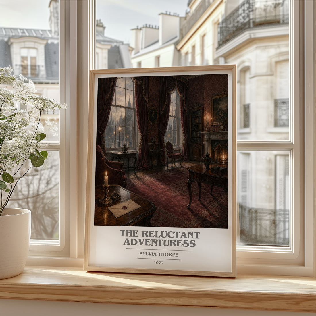 The Reluctant Adventuress book cover poster colour and style options – Sylvia Thorpe book art