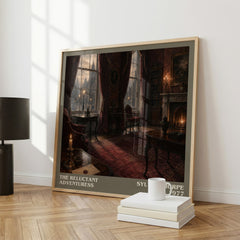 The Reluctant Adventuress literary print framed by window – literary home decor