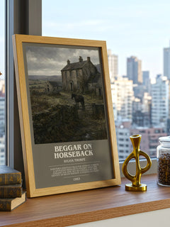 Beggar on Horseback bookish print framed by window – literary home decor