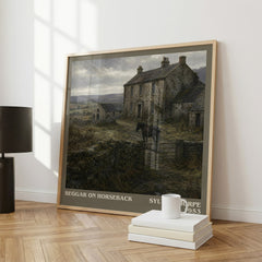 Beggar on Horseback literary print framed by window – literary home decor