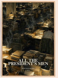 All the President's Men watercolour book poster by Bob Woodward – framed literary art print
