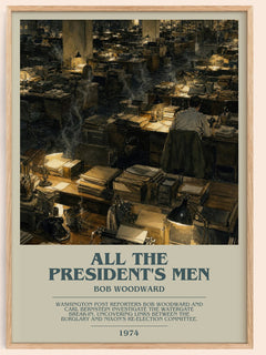 All the President's Men bookish book poster by Bob Woodward – framed literary art print