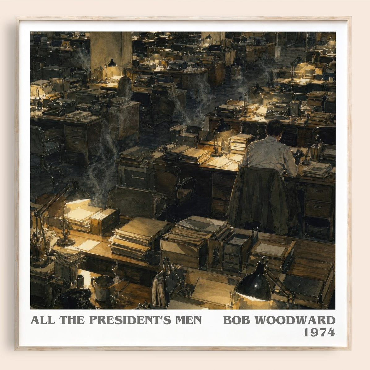 All the President's Men literary book poster by Bob Woodward – framed literary art print