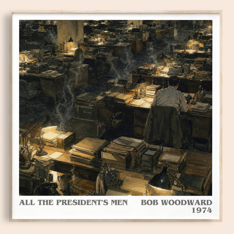 All the President's Men literary book poster by Bob Woodward – framed literary art print