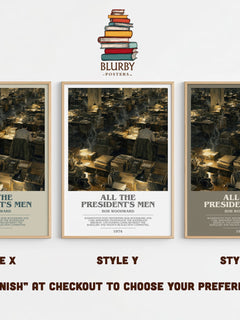 All the President's Men bookish print in frame leaning in hallway – non fiction wall art