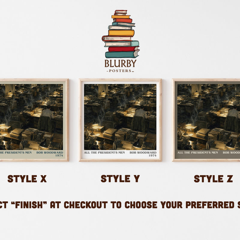 All the President's Men literary print in frame leaning in hallway – non fiction wall art