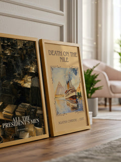 All the President's Men watercolour print framed by window – literary home decor