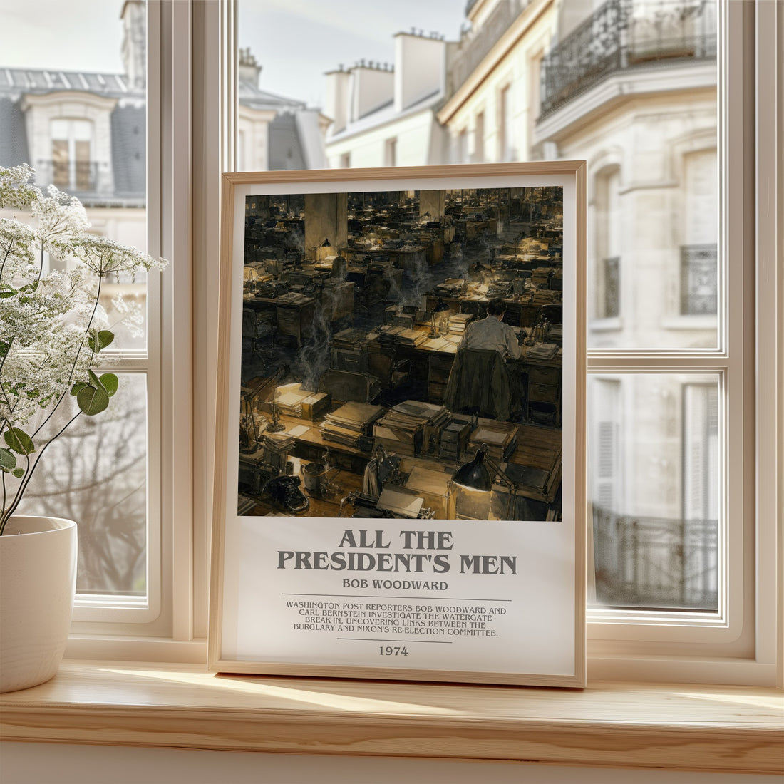 All the President's Men bookish poster colour and style options – Bob Woodward book art