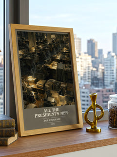 All the President's Men book cover print framed by window – literary home decor