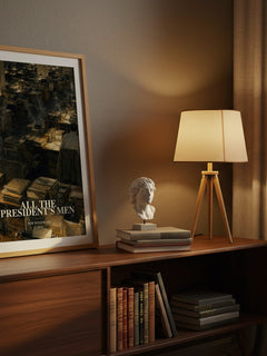 All the President's Men watercolour print on bookshelf – Bob Woodward fan gift
