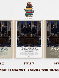 Fear: Trump in the White House bookish print in frame leaning in hallway – non fiction wall art