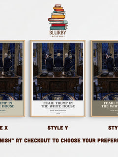 Fear: Trump in the White House book cover print in frame leaning in hallway – non fiction wall art