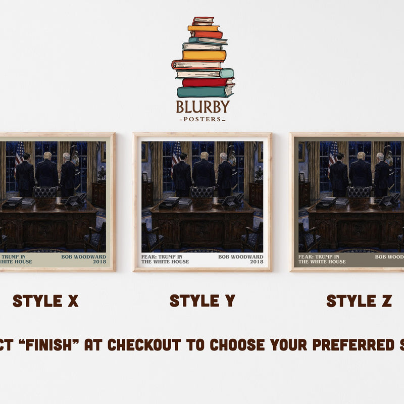 Fear: Trump in the White House literary print in frame leaning in hallway – non fiction wall art