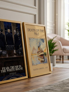 Fear: Trump in the White House watercolour print framed by window – literary home decor