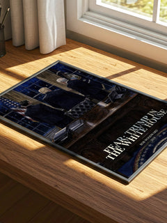 Fear: Trump in the White House watercolour book poster framed on wall – non fiction wall art