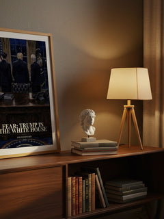 Fear: Trump in the White House watercolour print on bookshelf – Bob Woodward fan gift
