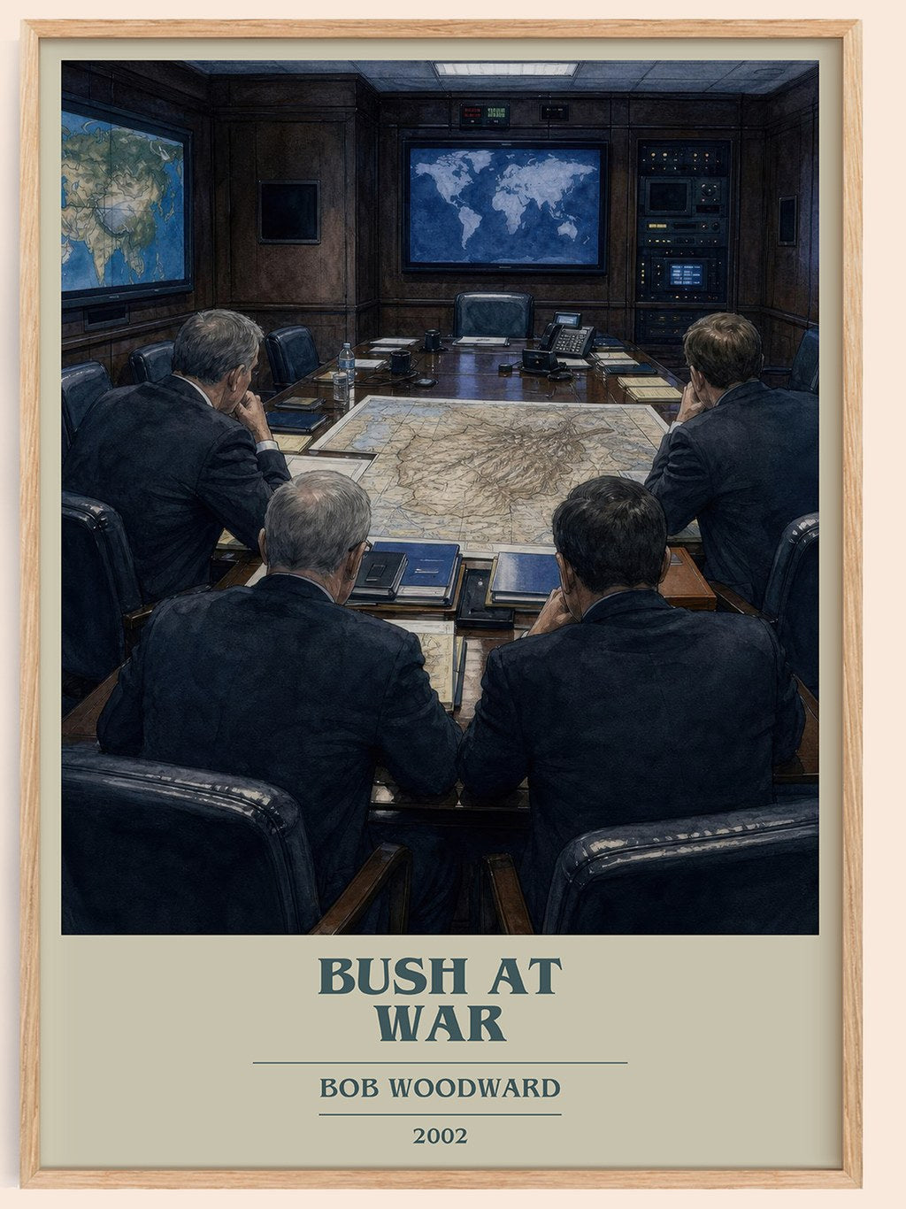 Bush at war book cover book poster by Bob Woodward – framed literary art print