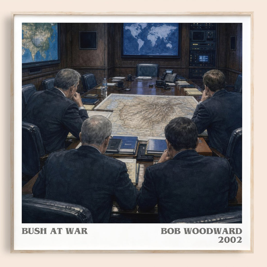 Bush at war literary book poster by Bob Woodward – framed literary art print
