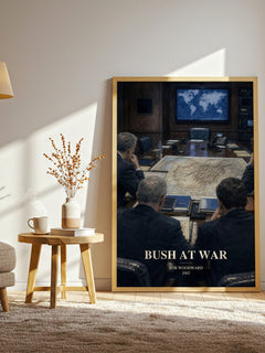 Bush at war watercolour print in frame leaning in hallway – non fiction wall art