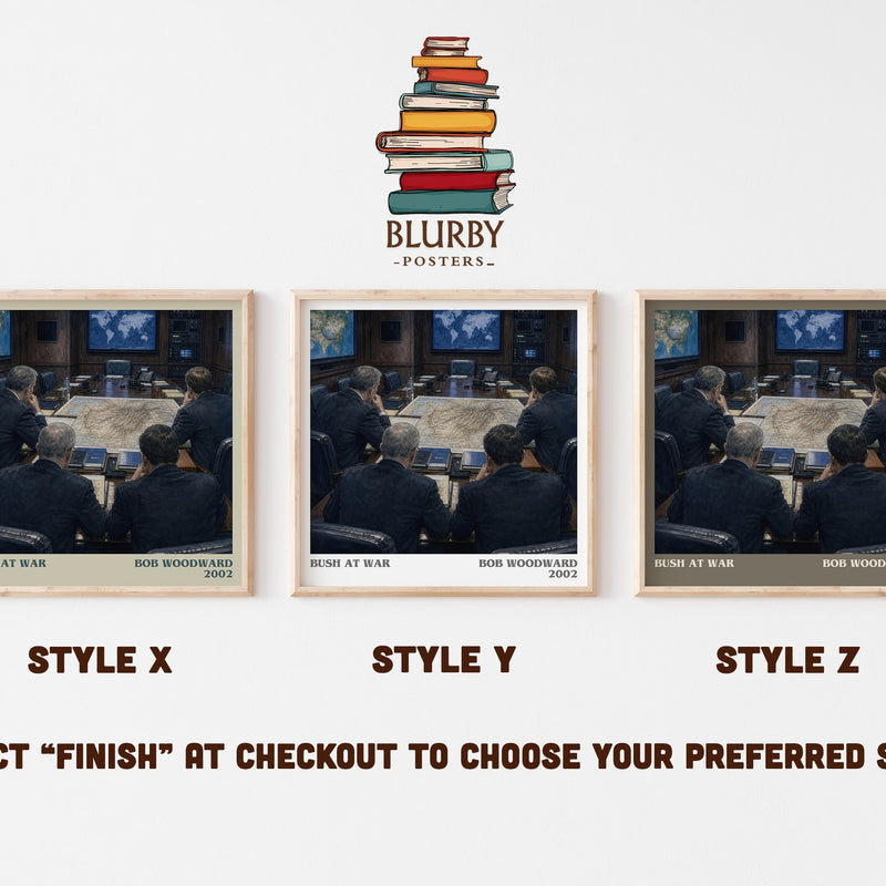 Bush at war literary print in frame leaning in hallway – non fiction wall art
