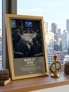 Bush at war bookish print framed by window – literary home decor