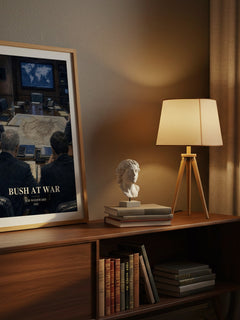 Bush at war watercolour print on bookshelf – Bob Woodward fan gift