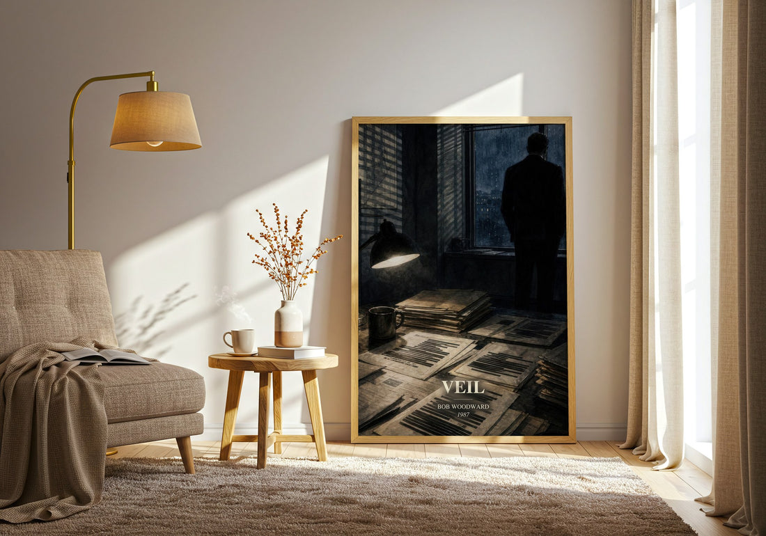 Veil watercolour print in frame leaning in hallway – non fiction wall art