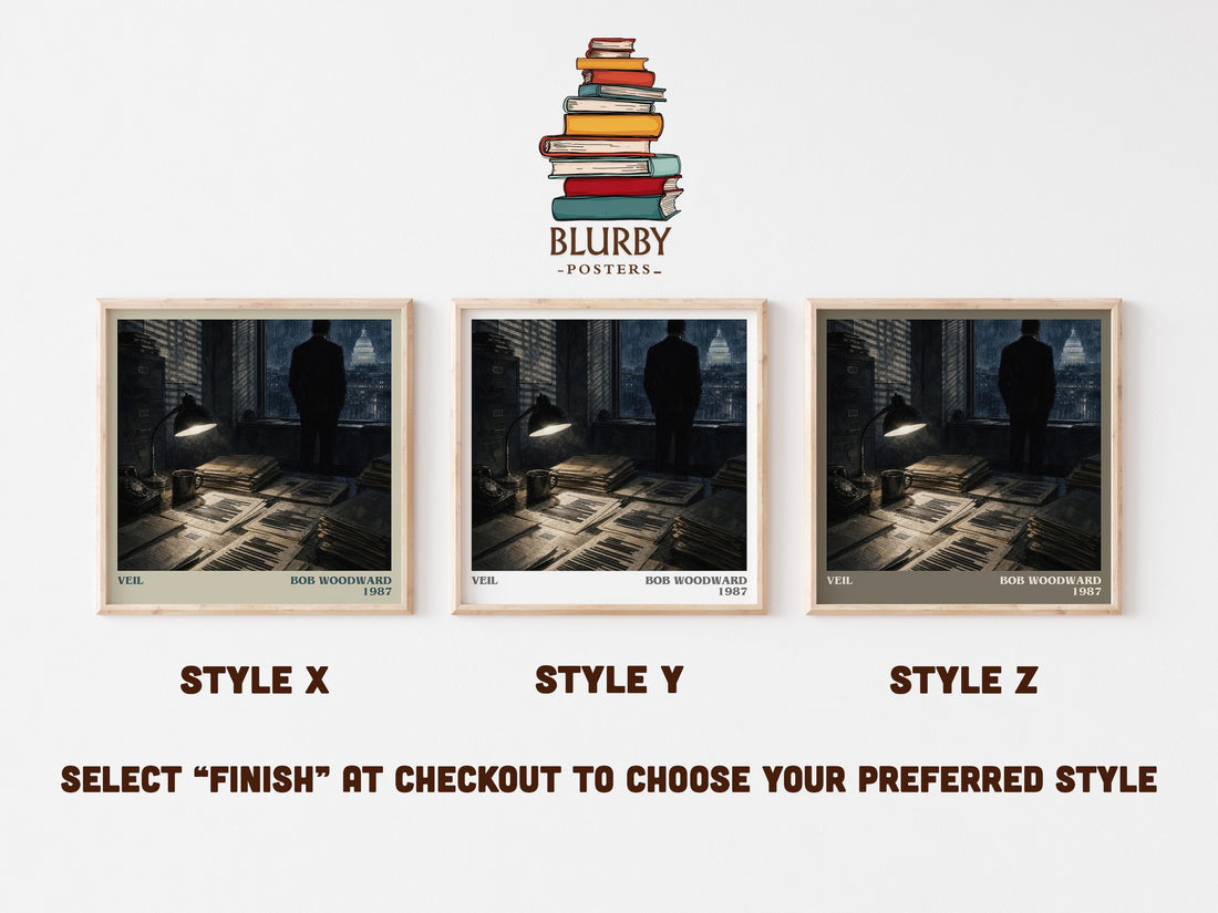 Veil literary print in frame leaning in hallway – non fiction wall art (mockup)