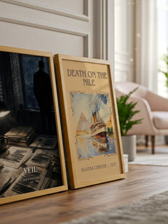 Veil watercolour print framed by window – literary home decor