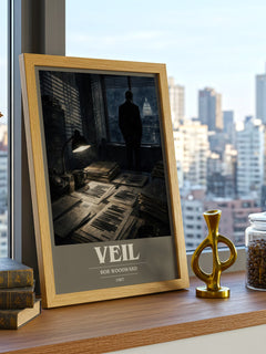 Veil book cover print framed by window – literary home decor
