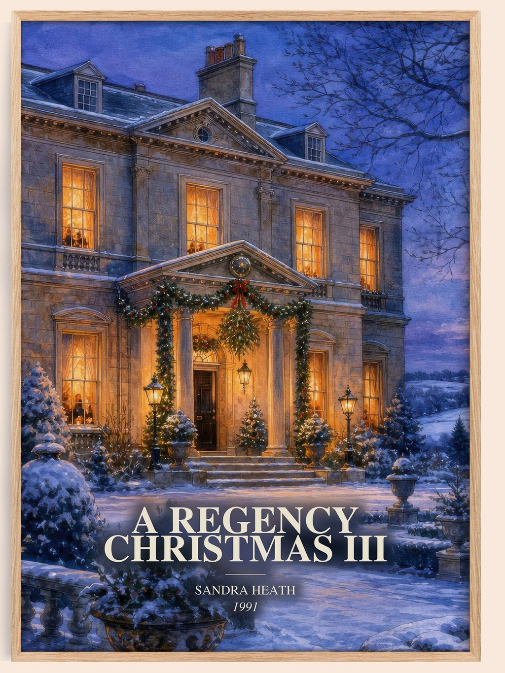 A Regency Christmas III watercolour book poster by Sandra Heath – framed literary art print