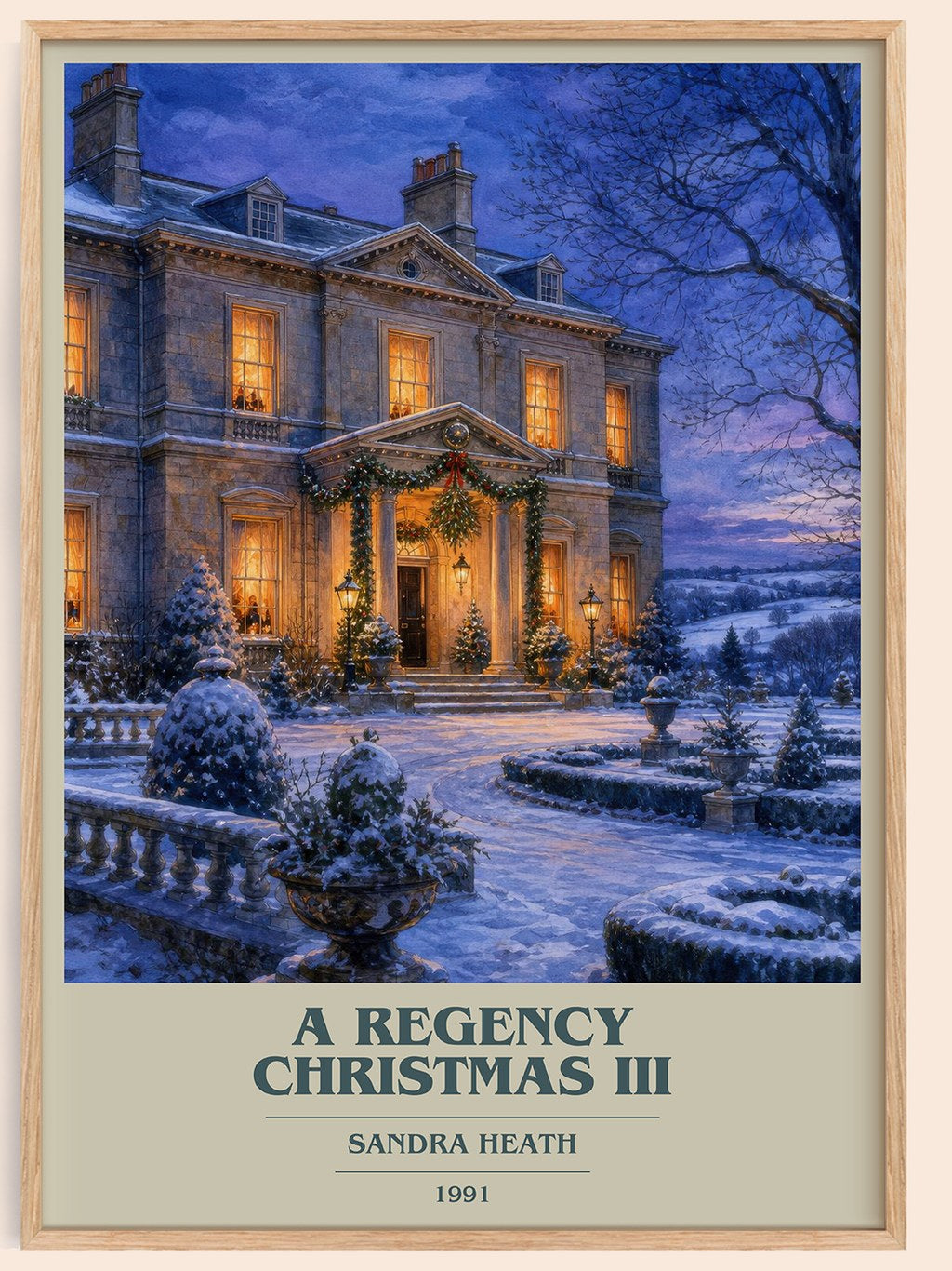 A Regency Christmas III book cover book poster by Sandra Heath – framed literary art print