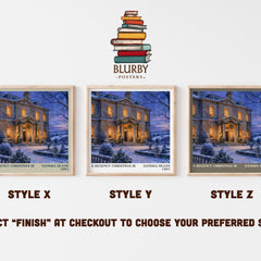 A Regency Christmas III literary print in frame leaning in hallway – romance wall art