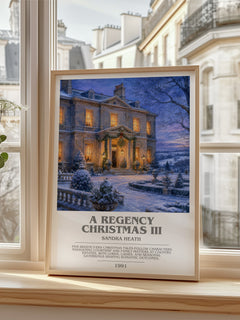 A Regency Christmas III bookish poster colour and style options – Sandra Heath book art