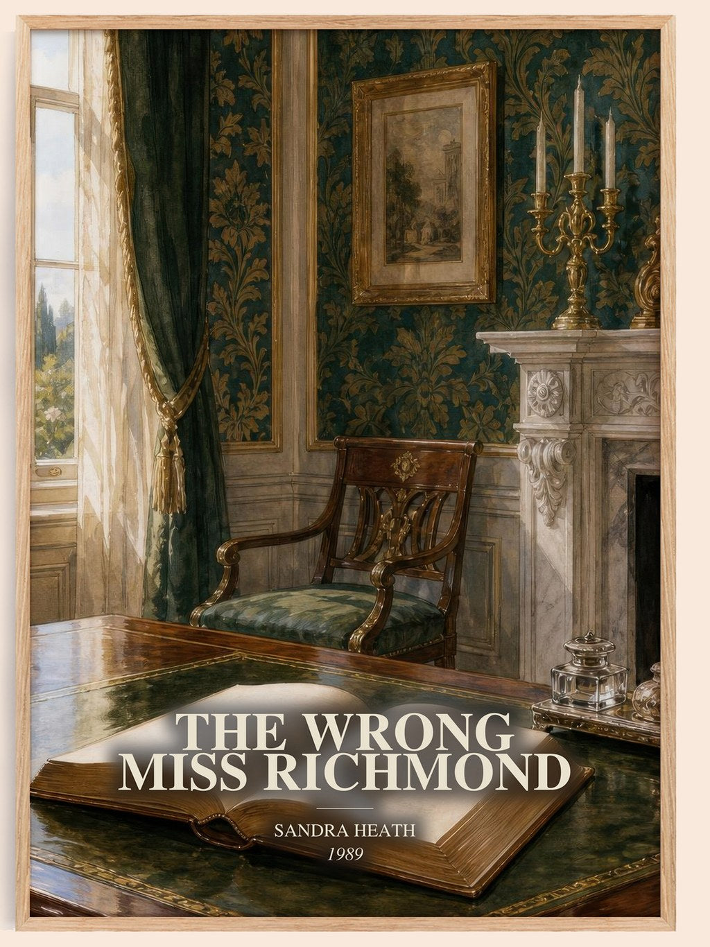 The Wrong Miss Richmond watercolour book poster by Sandra Heath – framed literary art print